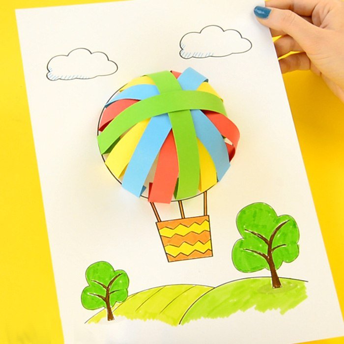 Технология 4 класс воздушный. Объемная аппликация воздушный шар. Воздушный шар поделка. Аппликация из цветной бумаги. Объемный воздушный шар из цветной бумаги.
