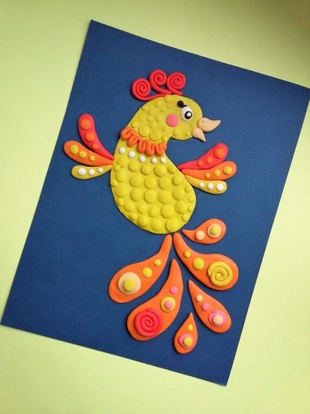 Пластилинография для детей Жар птица