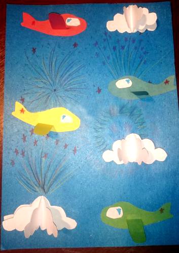 Аппликация самолет в средней группе