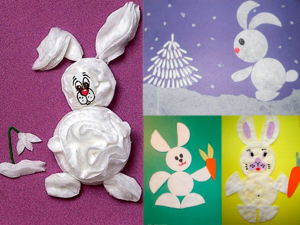 Аппликация зайчик