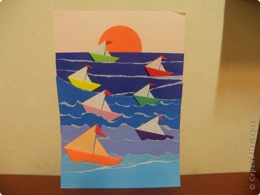 Аппликация корабль