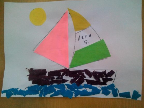 Обрывная аппликация кораблик подготовительная группа