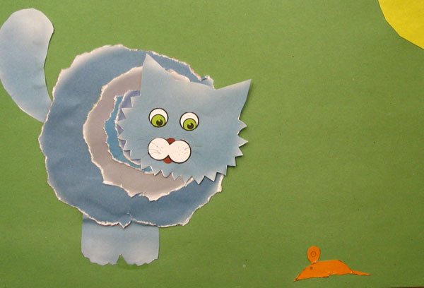 Кошка из цветной бумаги