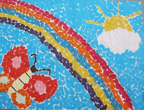 Обрывная аппликация мозайка