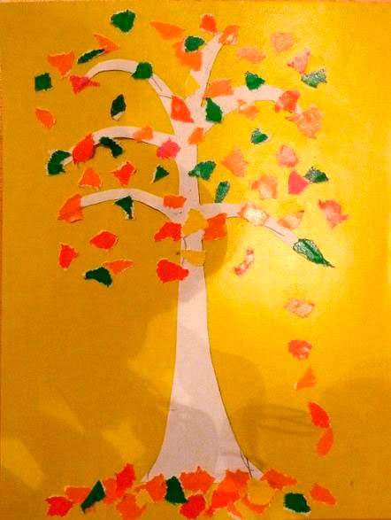 Аппликация осеннее дерево