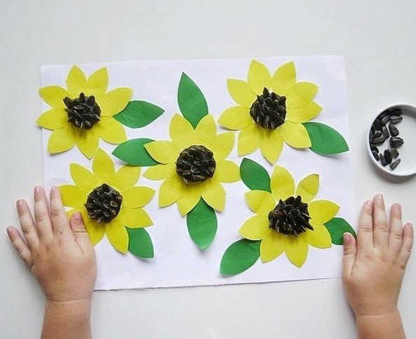 Поделка подсолнух из бумаги