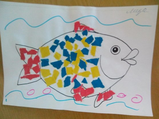 Рисование пальчиками рыбка