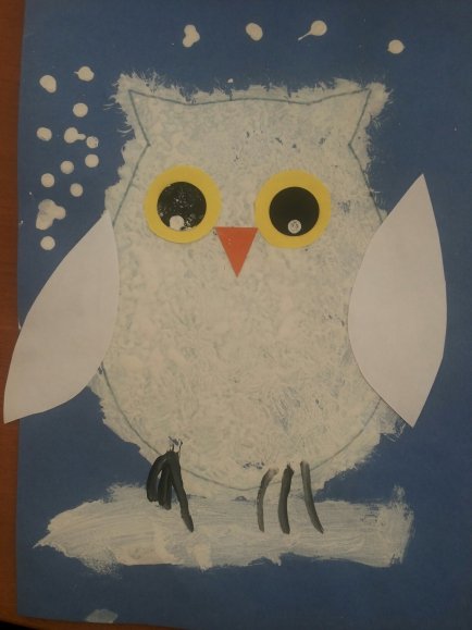 Аппликация Совенок в старшей группе
