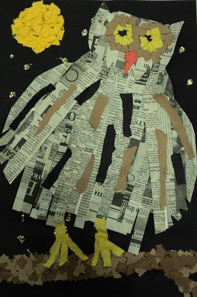 Аппликация из газет и журналов