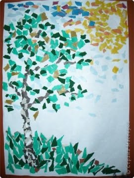 Мозаика Обрывная аппликация Весна