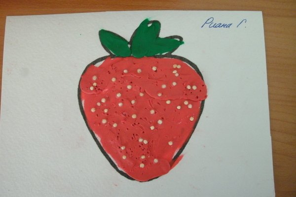 Аппликация клубника в старшей группе