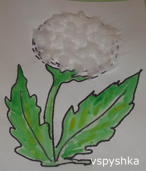 Одуванчик из ваты