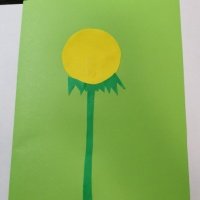 Аппликация одуванчик из ватных дисков