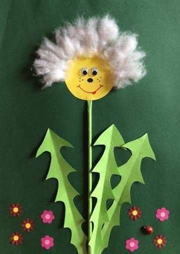 Одуванчик из бумаги для детей