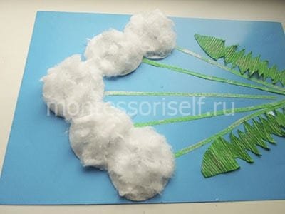 Поделка одуванчик из ваты