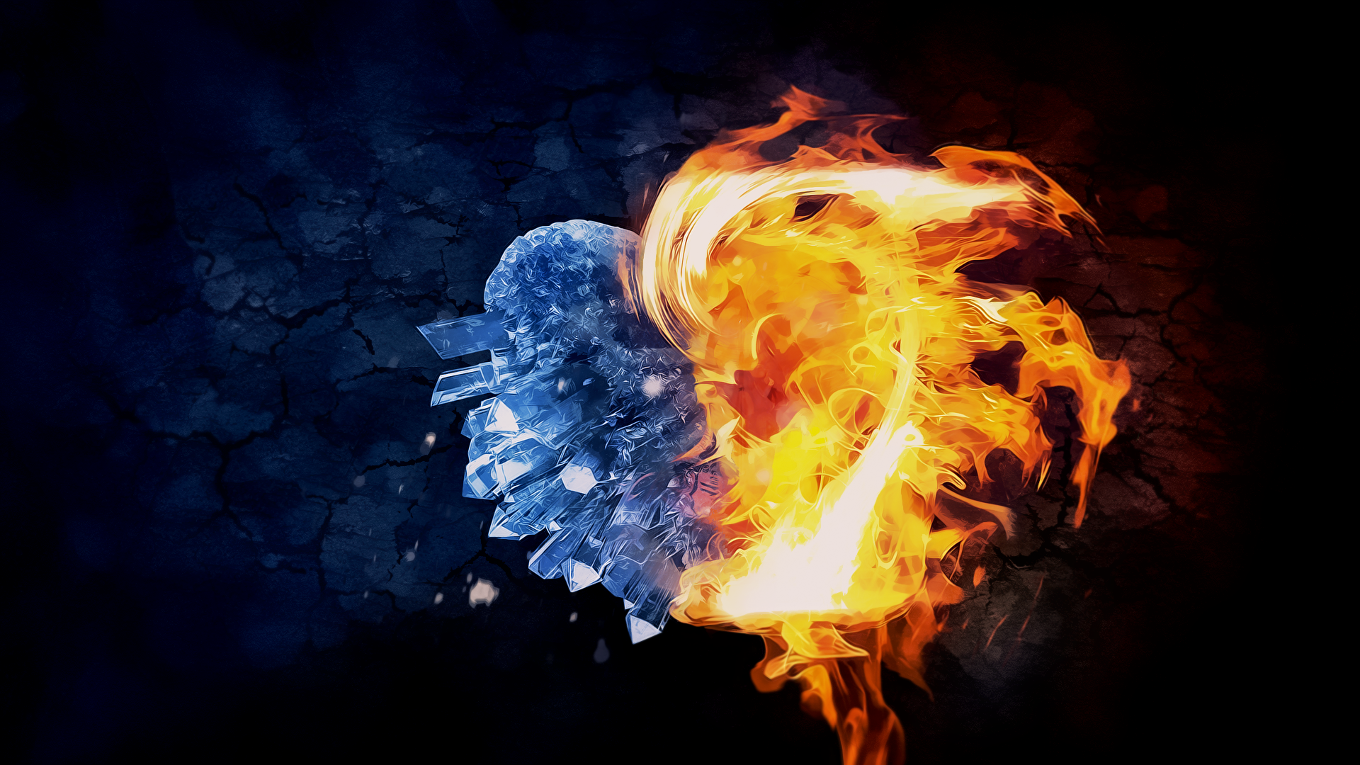 Красно синий огонь и вода. Лед и пламень. Сердце огонь и лед. Огонь и лед. Огонь обои.