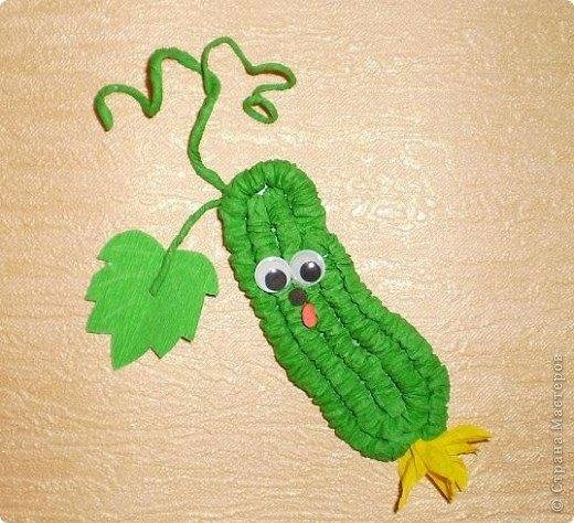 Поделка огурец из бумаги