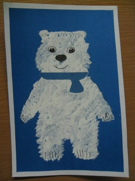 Нетрадиционная аппликация медведь
