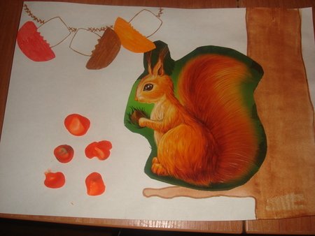Рисование в младшей группе орешки для белочки
