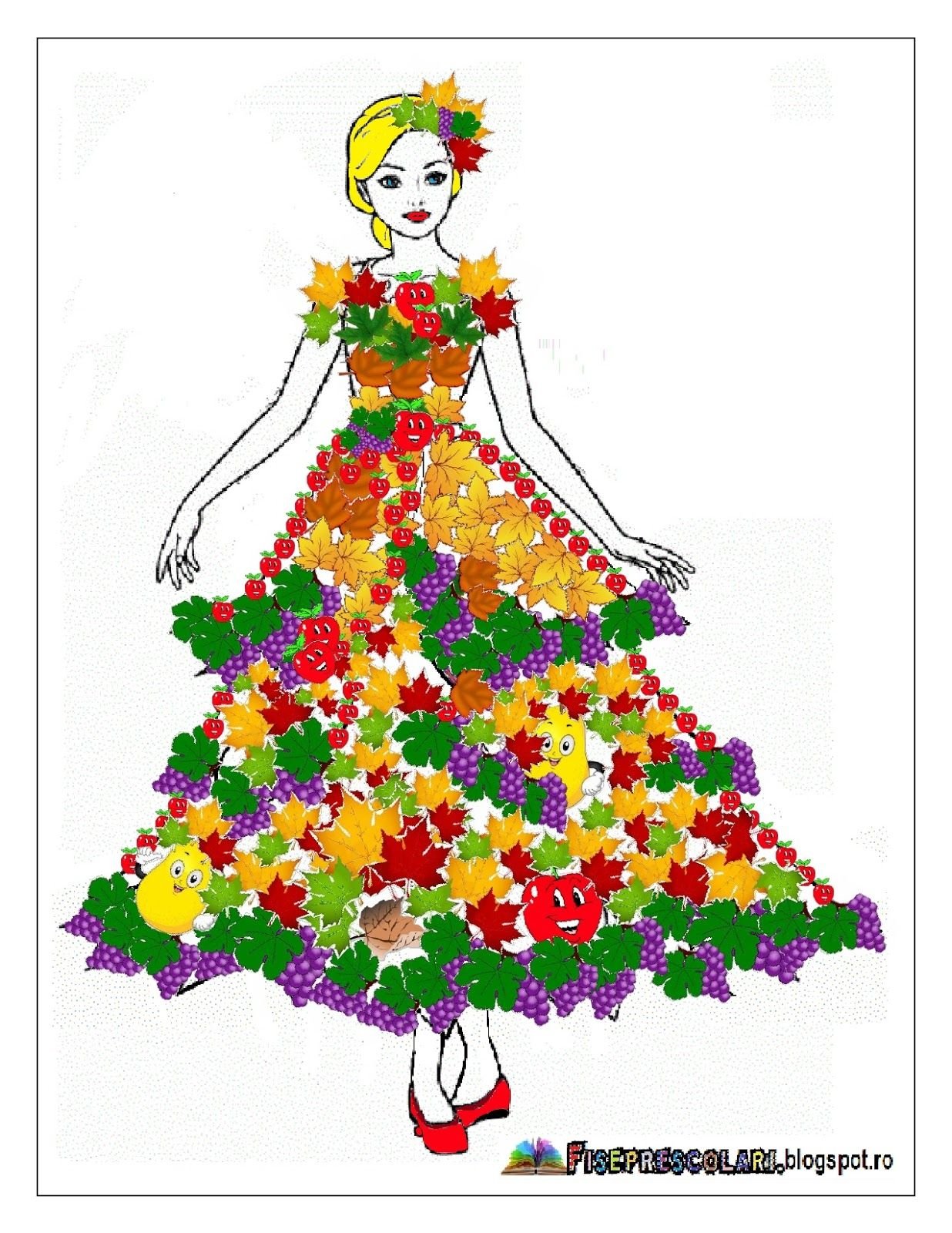 Шаблон девочки для аппликации из листьев. Платье из цветов рисунок. Шаблон девушки для аппликации. Аппликация девушка в платье