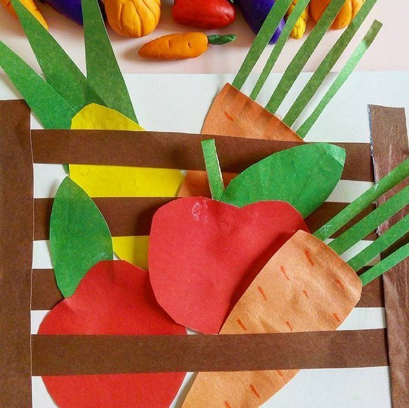 Овощи из цветной бумаги