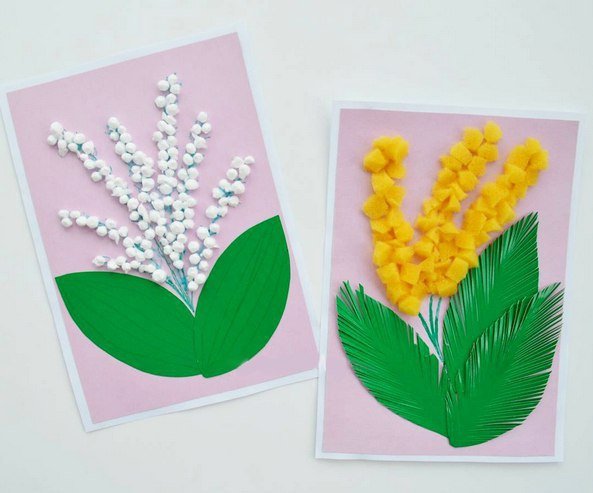 Аппликация к 8 марта для малышей