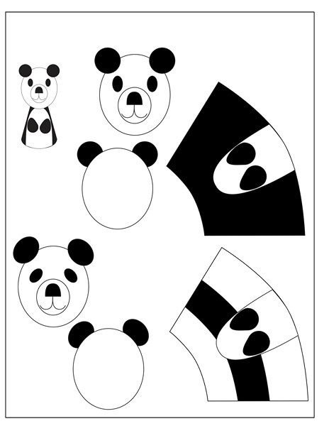 Панда аппликация из бумаги