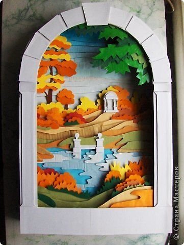 Осенний пейзаж из бумаги