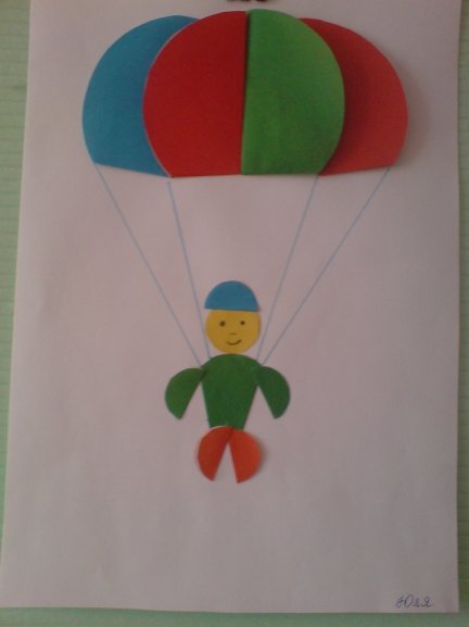 Парашютист аппликация для детей