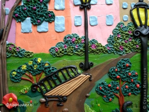 Панно из пластилина на картоне