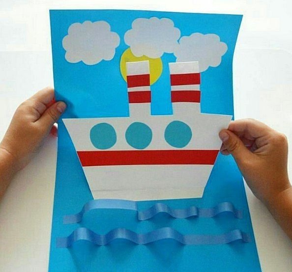 Аппликация пароход в подготовительной группе