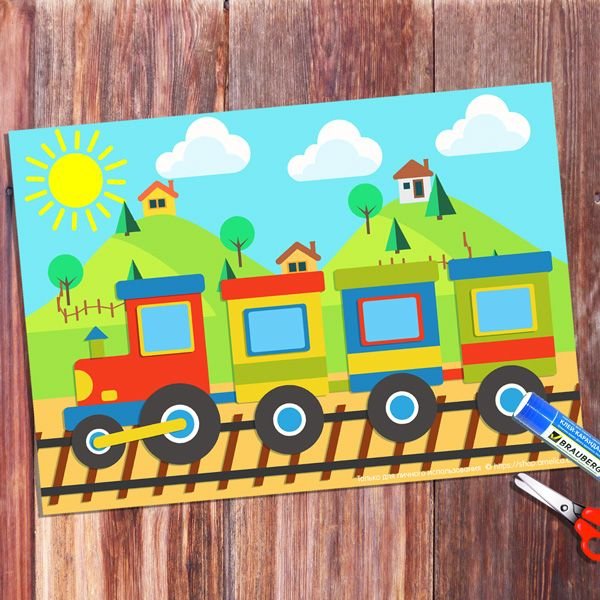 Детская аппликация поезд