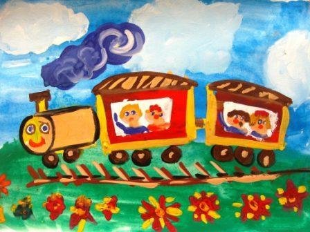 Поезд из пластилина для детей