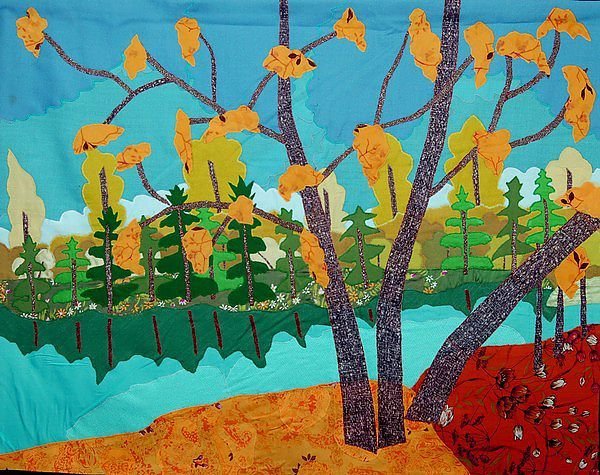 Пейзаж в технике аппликации