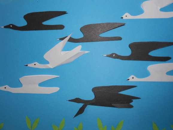 Аппликация перелетные птицы в подготовительной группе