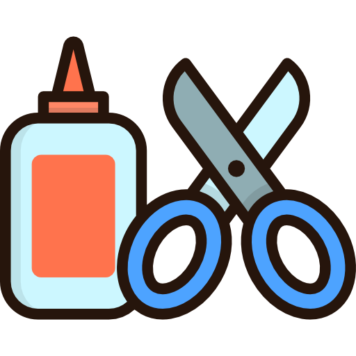 Пиктограмма ножницы и клей