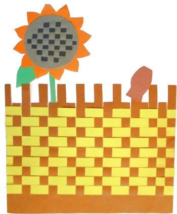 Плетение из бумаги подсолнух