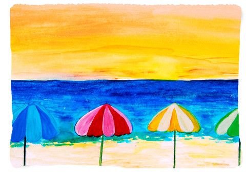 Аппликация пляж для детей