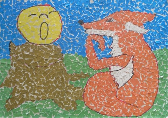 Аппликация из рваной бумаги