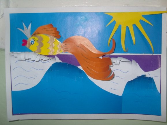 Аппликация Золотая рыбка в старшей группе