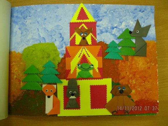 Аппликация по сказке Теремок в средней группе