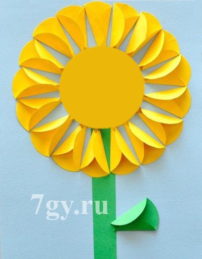Подсолнух аппликация из бумаги