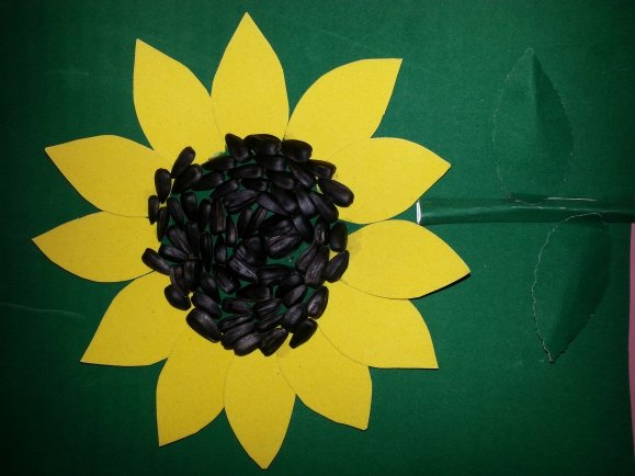 Подсолнух с семечками поделка