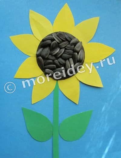 Подсолнух поделка из цветной бумаги