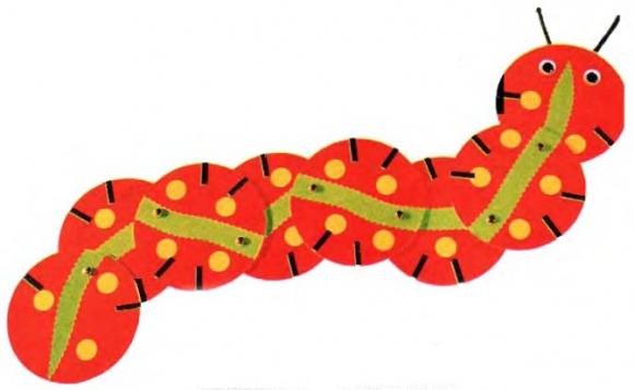 Подвижная игрушка из бумаги гусеница