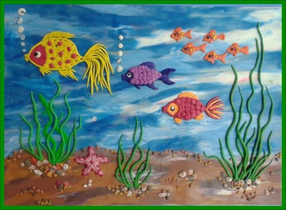 Подводный мир пластилинография для детей