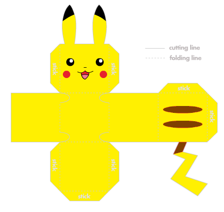 Бумажный Пикачу схема