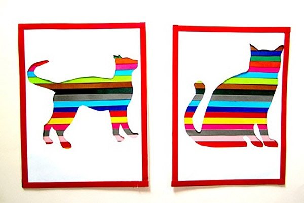 Аппликация из цветных полосок