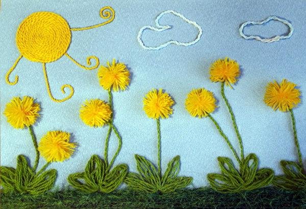 Аппликация из ниток