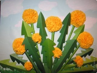 Аппликация одуванчик в подготовительной группе